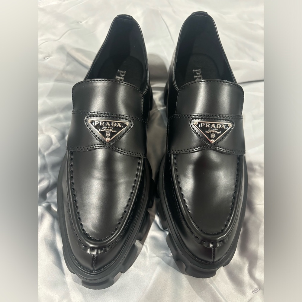 Prada Women's Sleek Black Leather Loafers